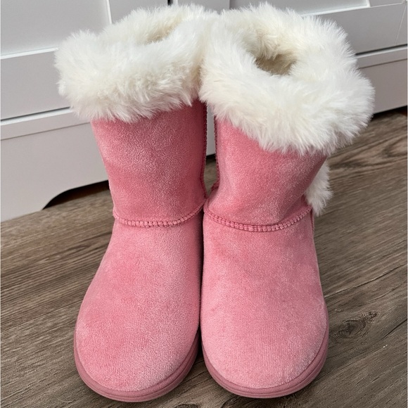 Jumping Beans Mauve Pink Furry Boots 8-Toddler Faux Suede - Picture 3 of 7
